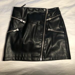 Vegan Leather Moto Skirt